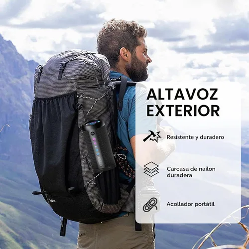Miniatura 6 de Altavoz Bluetooth portátil, altavoz Bluetooth 5.4, altavoz dual de 30 W, canal 2.0, graves profundos, tiempo de reproducción de 30 horas, luces RGB