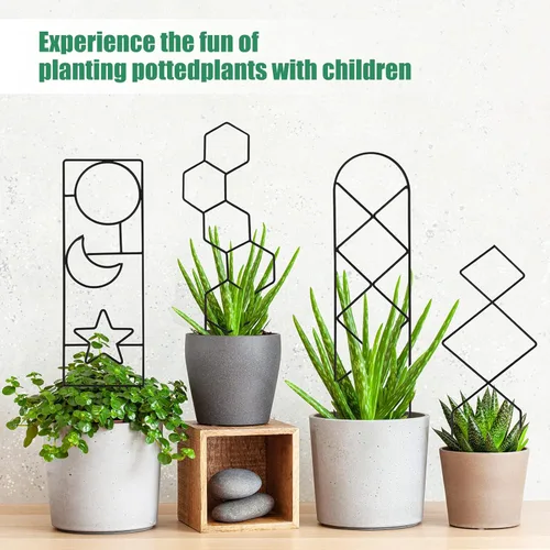 Miniatura 4 de Wellsign Enrejado para plantas trepadoras en interiores, enrejado pequeño de metal para plantas de interior de jardín de 15.94 pulgadas para plantas