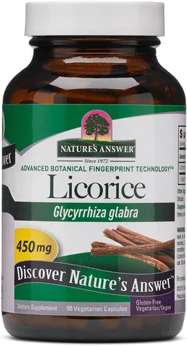 Nature's Answer Suplemento en polvo de raíz de regaliz cápsulas vegetarianas, 90 unidades | Apoyo respiratorio | Ayuda digestiva natural | Promueve