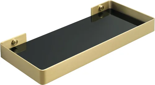 Miniatura 12 de Alise Estantes de baño, estantes flotantes de vidrio negro para baño, estante de baño montado en la pared sobre el inodoro, estante de pared