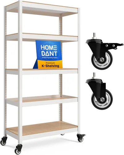 Miniatura 32 de HOMEDANT House Carrito Rodante de Metal de 24.4" con 5 Niveles, Estantería con Rodajas de Servicio Pesado Laminadas, Unidad de Estantería