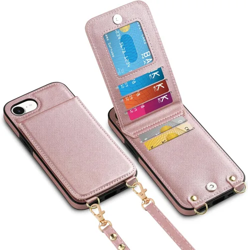 Miniatura 42 de Vofolen Funda para iPhone 11 con tarjetero con bloqueo RFID, correa ajustable, cierre magnético, resistente, a prueba de golpes, funda protectora