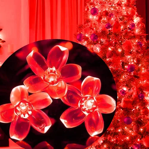 Miniatura 14 de FULLBELL Tira de luces rojas para interiores, 8 modos de luces de Navidad enchufables para dormitorio, 33 pies, 100 LED al aire libre