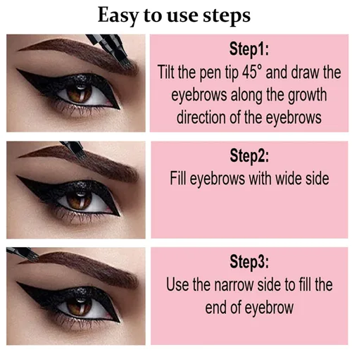 Miniatura 3 de 3 lápices de cejas negros para mujer, impermeables, de larga duración, lápiz de cejas Microblading para cejas fácil crear maquillaje natural de cejas