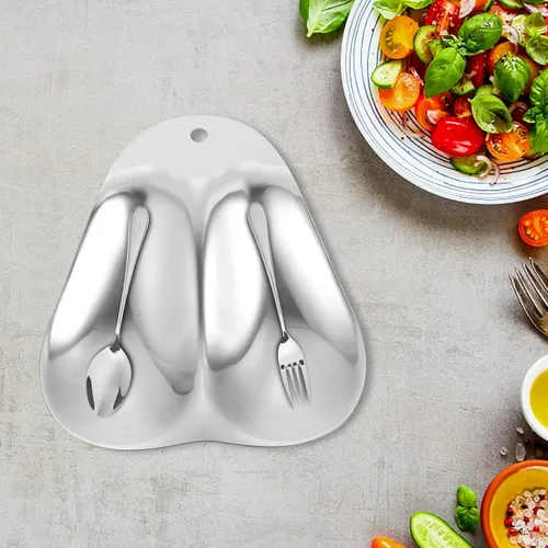 Miniatura 6 de DOITOOL Soporte para cuchara doble de acero inoxidable, soporte grande para cucharón de sopa de pátula, soporte para cuchara para cocina