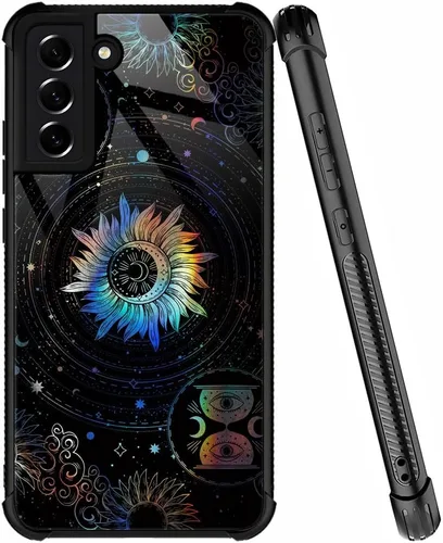 Miniatura 24 de ZHEGAILIAN Funda compatible con Samsung Galaxy S22 Ultra, funda de vidrio orgánico para niñas, mujeres y hombres, diseño de cuatro esquinas, Cabeza