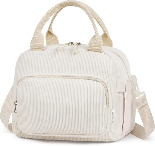 Miniatura 11 de HOMESPON Bolsa de Almuerzo para Mujeres Hombres Adultos con Bolsillo Frontal Bonita Pana Aislada Bolsa de Almuerzo Tote Gran Capacidad Caja