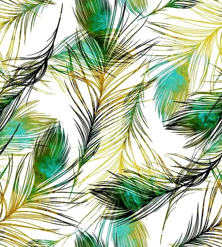 Papel tapiz de plumas verdes para despegar y pegar de 17.7 pulgadas x 9.8 pies, papel de contacto extraíble autoadhesivo para estantes, película