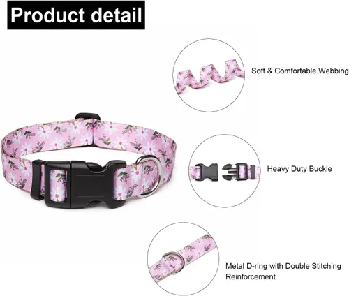Miniatura 83 de Mercano Collar ajustable para perro, patrones de diseño especial, nailon suave, cómodo y resistente, collar para mascotas para perros pequeños