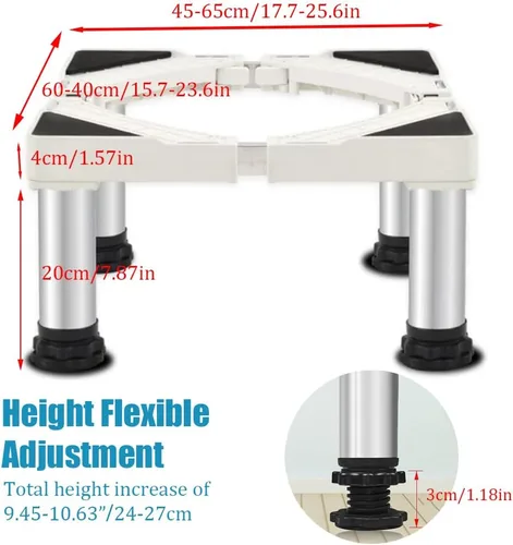 Miniatura 2 de Soportes para lavadora y secadora, base de soporte para lavadora, base ajustable para electrodomésticos, carga máxima, 770 libras/771.6 lbs