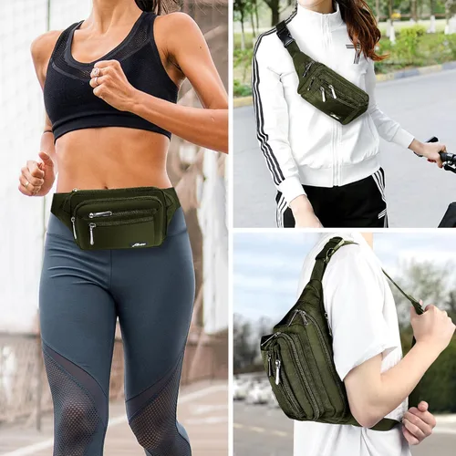 Miniatura 7 de Bolsa de Cintura Riñonera para Hombres y Mujeres Bolsa de Cadera con Correa Ajustable para Exteriores Entrenamiento Viajes Casual Correr Senderismo
