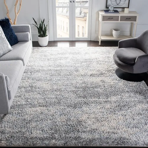 SAFAVIEH Berber Shag Colección BER219G - Alfombra moderna abstracta que no desprende pelusa para el estancia, el dormitorio, el comedor y la