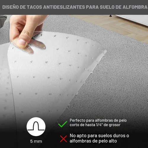 Miniatura 4 de Tapete para silla de alfombra, de pelo bajo (1/4 de pulgada de grosor), protector de alfombra para silla de escritorio de oficina y juegos. Tapete
