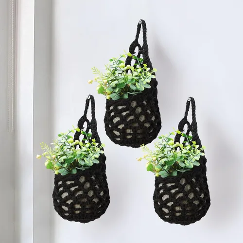 Miniatura 10 de Paquete de 2 Maceteros de Pared para Plantas de Interior, Colgador de Plantas de Macramé Macetero de Pared, Colgador de Plantas, Macetero Colgante