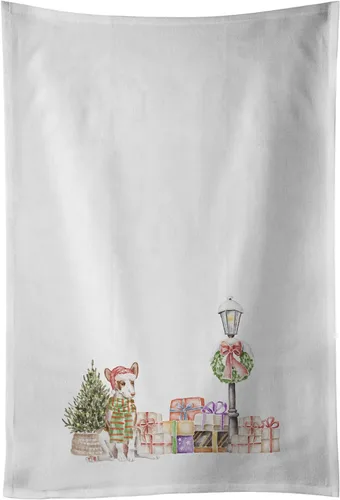 Miniatura 5 de Caroline's Treasures CK8100WTKT - Juego de 2 toallas de cocina con diseño de bulldog francés con diseño de país de las maravillas navideñas