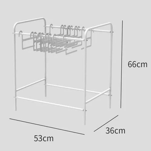 Miniatura 7 de Perchas para pantalones, carrito con ruedas para pantalones con 20 perchas, multifuncionales para jeans, bufanda, faldas, soporte de almacenamiento