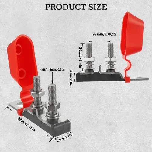 Miniatura 3 de BOJACK Bloque de fusibles terminal dual 30-300 AMP Fusible de batería clasificado marino MRBF portafusibles