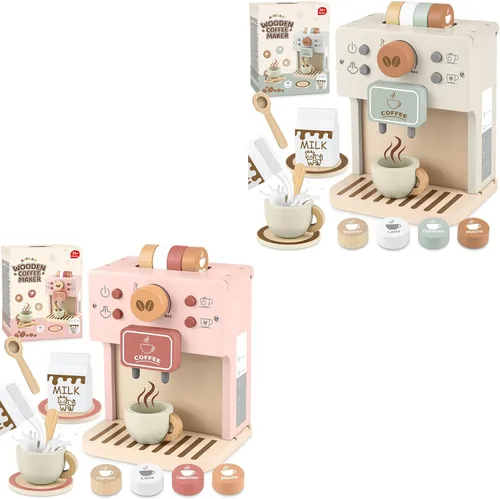 Juguetes de café de madera, juego de simulación para niños pequeños y juguetes de café de madera, juego de simulación para niños pequeños