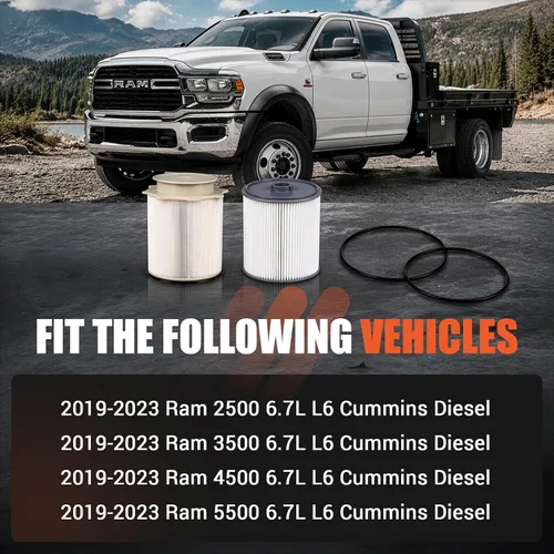 Miniatura 2 de Kit separador de agua con filtro de combustible Cummins de 6.7L para Dodge Ram 2500 3500 4500 5500 2021 2021 2021 2022 2023 2024 Dodge Ram 2500 3500