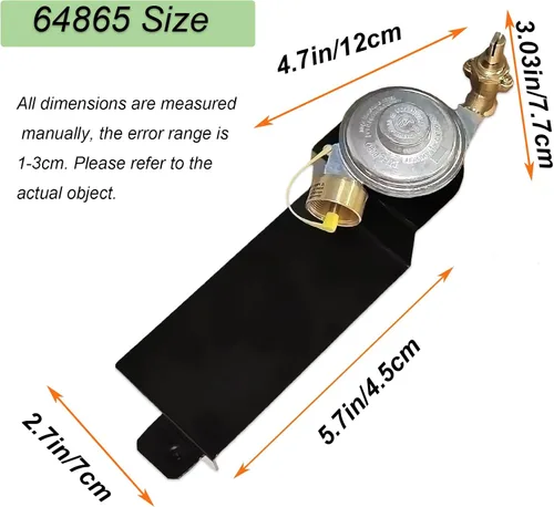 Miniatura 7 de 64865 Regulador de válvula de parrilla de gas compatible con Weber Q2000 Q2200 Series 53060001, 54060001, 54060301, 396002, 566001, 566002, parrilla