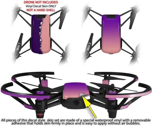 Miniatura 2 de Skin Decal Wrap 2 Pack para DJI Ryze Tello Drone Ripped Colors Purple Pink Drone no incluido
