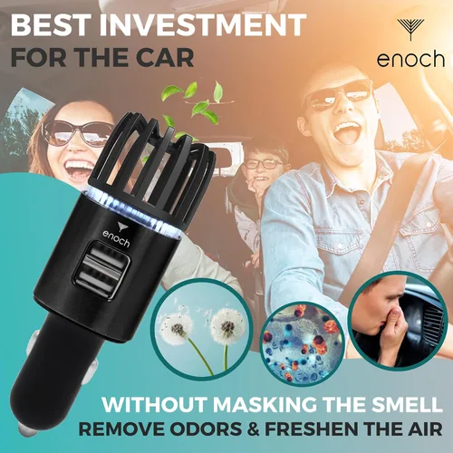 Miniatura 4 de Enoch Purificador de aire para automóvil ionizador de aire de alta calidad, accesorio desodorante de ozono iónico enchufable de 12 V con cargador
