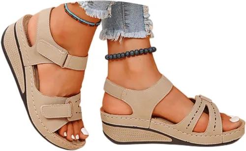 Miniatura 10 de Sandalias ortopédicas para mujer, con soporte para el arco, para caminar, cómodas sandalias ortopédicas de verano con correa trasera