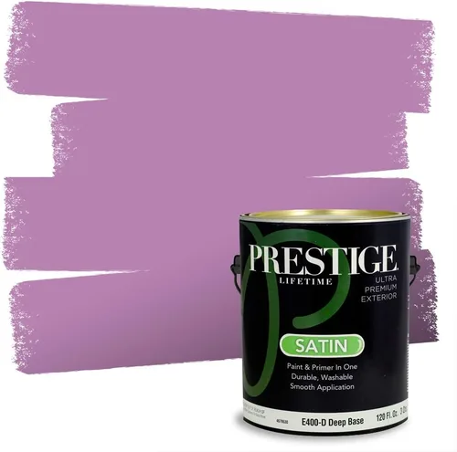 Miniatura 104 de PRESTIGE Pinturas de pintura interior e imprimación en uno, 1 galón, plano, combinación comparable de Sherwin Williams* Kimono Violet*
