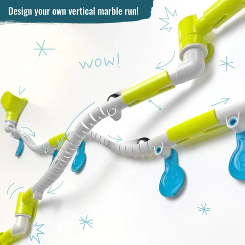 Miniatura 2 de Paquete de expansión de esquina flexible Gecko Run Marble Run de Thames & Kosmos – Truco extra para el conjunto de inicio de Marble Run vertical