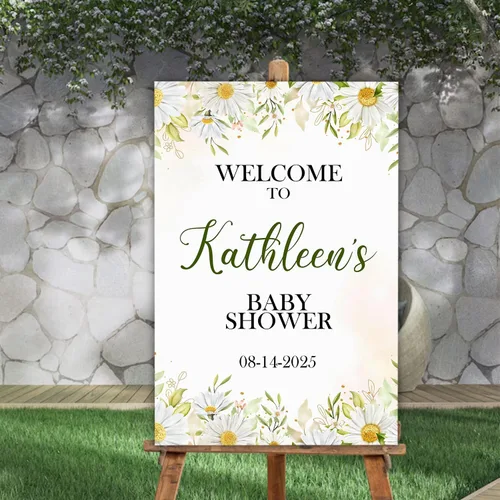 Miniatura 20 de Letrero de bienvenida personalizado para baby shower, con texto en inglés «A Little Sweetheart on the way» Baby Shower, cartel de bienvenida