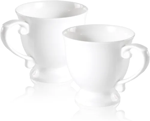 Miniatura 9 de Juego de tazas grandes de sopa con asas, 2,25 onzas, tazas de café de porcelana fina, aptas para microondas y cuencos de avena para café, té