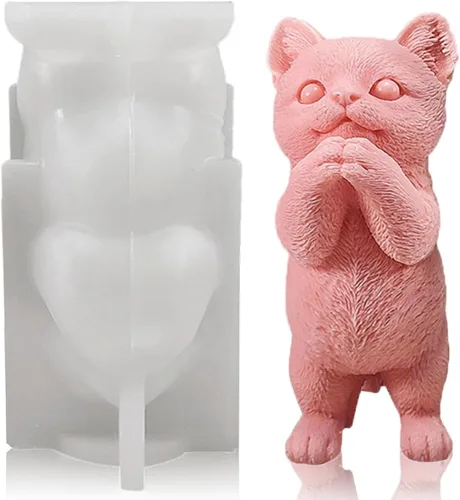 Miniatura 10 de Molde de silicona para gatos, molde grande de resina 3D para gatos, moldes de silicona para resina epoxi, fabricación de jabón de velas, yeso