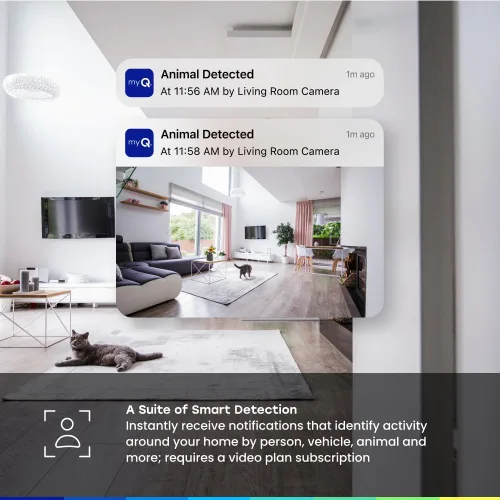 Miniatura 5 de Chamberlain myQ - Cámara de seguridad inteligente para interiores, video HD de 1080p, visión nocturna, detección de movimiento, Wi-Fi, audio