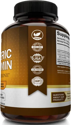 Miniatura 5 de NutriFlair Curcumina de cúrcuma con BioPerine - Suplemento de cúrcuma de 1300 mg, extracto de curcuminoides estandarizado al 95% con pimienta negra