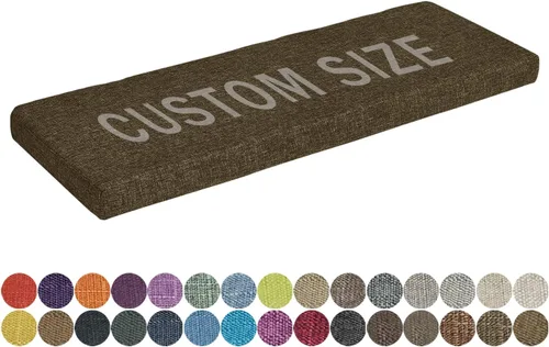 Miniatura 31 de Cojín de banco de tamaño personalizado, 30 colores, cojín de asiento de ventana panorámica, espuma gruesa de tapicería de 1.18 pulgadas, 1.97