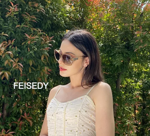 Miniatura 8 de FEISEDY - gafas de sol polarizadas para mujer, marco compuesto brillante B2289