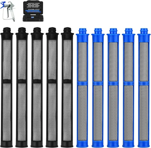 Miniatura 12 de Paquete de 10 filtros de pistola pulverizadora sin aire 287032 60 malla compatible con pistola rociadora Contratista II y FTx II, con una caja