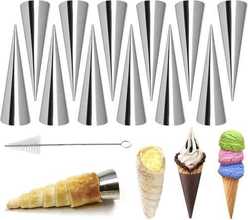 Miniatura 11 de Joyeee Paquete de 30 moldes antiadherentes grandes para cuerno crema, acero inoxidable de 5 pulgadas para cocinar pasteles daneses, forma de #76