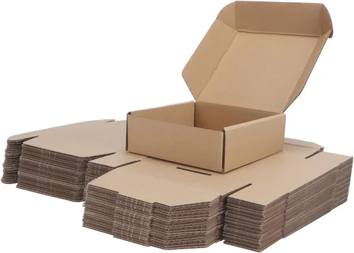 PHAREGE - Paquete de 25 cajas de envío de 6 x 6 x 2 pulgadas, cajas de cartón corrugado marrón, cajas de correo pequeñas para embalaje de pequeñas