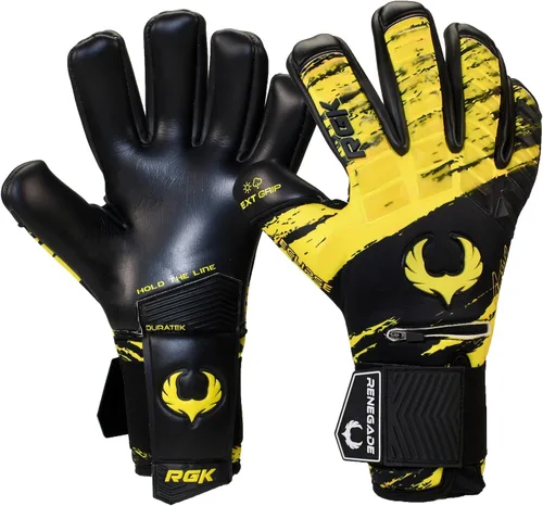 Miniatura 16 de Guantes profesionales de portero de fútbol Renegade GK Eclipse (tallas 6-12, nivel 5) Fingersaves y agarre EXT de 4 + 0.118 mm con sede en EE. UU