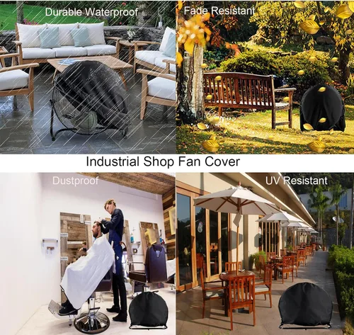 Miniatura 7 de Cubierta de ventilador de piso industrial, cubierta de ventilador impermeable y a prueba de polvo, apta para la mayoría de ventiladores de piso