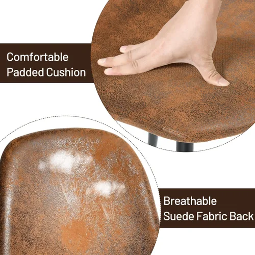 Miniatura 4 de FurnitureR Juego de 4 sillas de comedor, asiento de comedor tapizado de tela de felpilla con patas de metal resistentes, sillas laterales de Beige