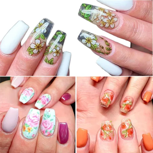 Miniatura 5 de Calcomanías de transferencia de papel de uñas de Navidad, 10 hojas de calcomanías de arte de uñas de Navidad, calcomanías de invierno, Papá Noel