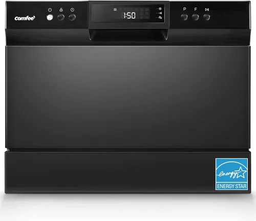 COMFEE' Lavavajillas de encimera, lavavajillas portátil Energy Star, 6 servicios de mesa y 8 programas de lavado, velocidad, cuidado del bebé, ECO y