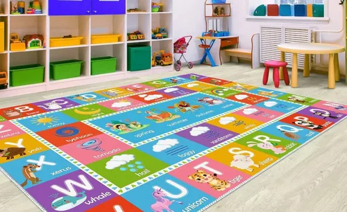 Miniatura 31 de ABC - Alfombra educativa del alfabeto, alfombra de juego de 4 x 6 pies para niños, sala de juegos, tapete antideslizante para niños y niñas Alphabet