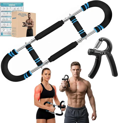 Entrenador de brazo Twister, resistencia ajustable de 70 a 130 libras, equipo de entrenamiento de pecho y brazo con empuñaduras para hombres y