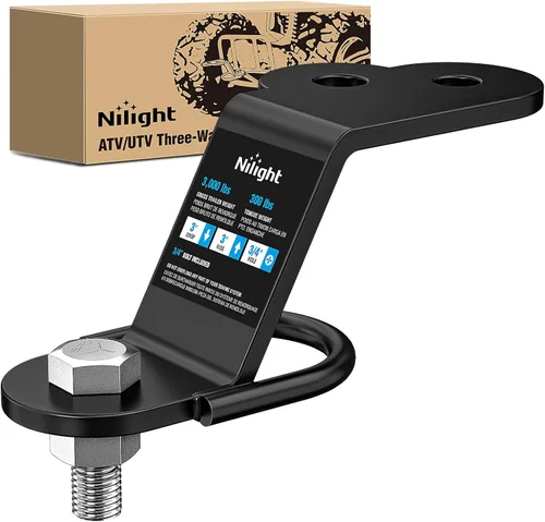 Miniatura 14 de Nilight Soporte de enganche múltiple 3 en 1 ATV UTV con bola de 2 pulgadas nominal de 2000 libras, se adapta a la correa del cabrestante receptor