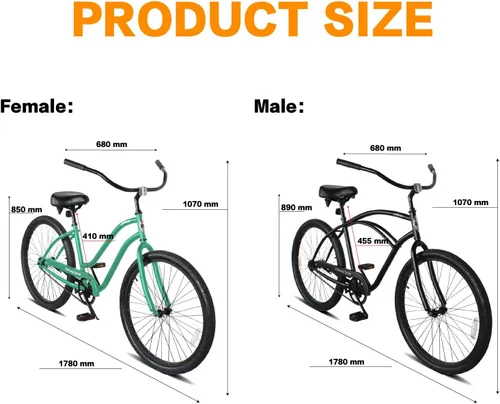 Miniatura 7 de Tracer ACE - Bicicleta crucero de playa de una sola velocidad de 26 pulgadas con freno de posavasos para hombres y mujeres, varios
