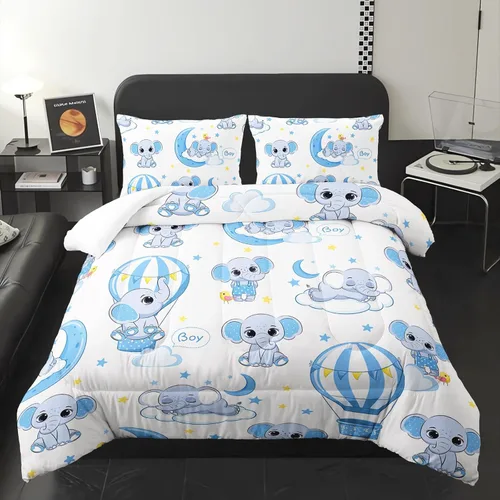 Miniatura 17 de Axolotl Juego de edredón Kawaii de tamaño individual, ropa de cama de animales lindos para niñas y niños, edredón colorido de dibujos animados