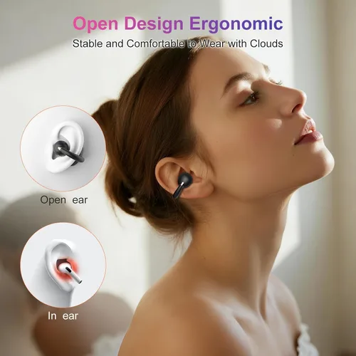 Miniatura 7 de OHAYO Auriculares de clip: Auriculares de oído abierto: 6.5H de tiempo de reproducción, 4.7g ultraligeros - 2025 Bluetooth inalámbrico 5.4